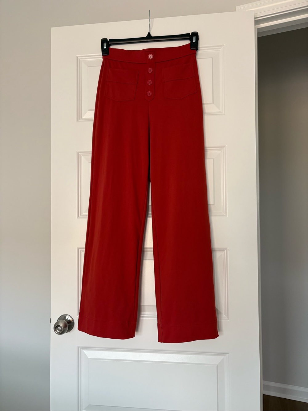 HALARA High-Rise Wide Leg Rust Color Pants with Button Front Women’s Size Small